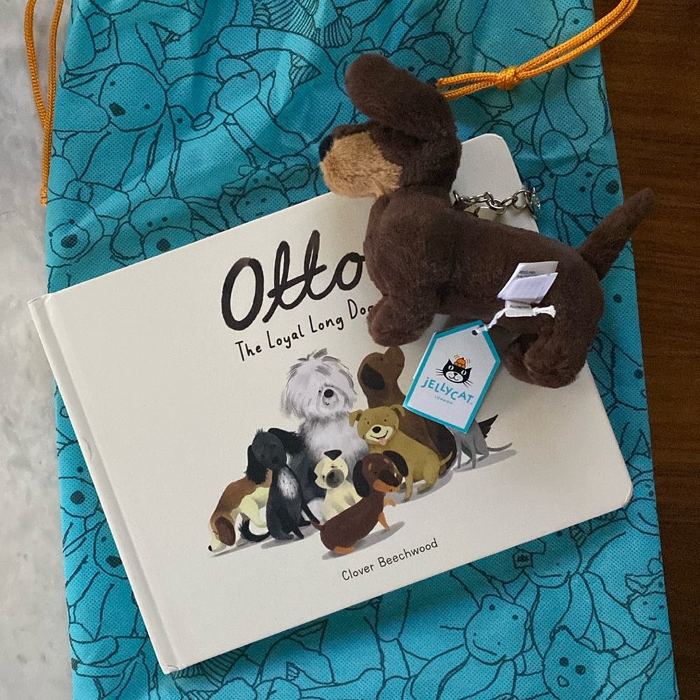 Jellycat book and plush keychain